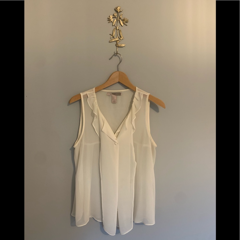 Forever 21 Sheer Blouse in Cream